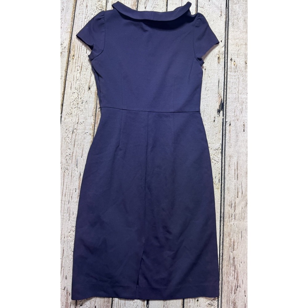 Boden Rare Professional Career Navy Blue Dress Size 6R US Round Collar S/S Ponte